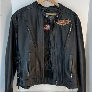 Sleek Black Leather Biker Jacket